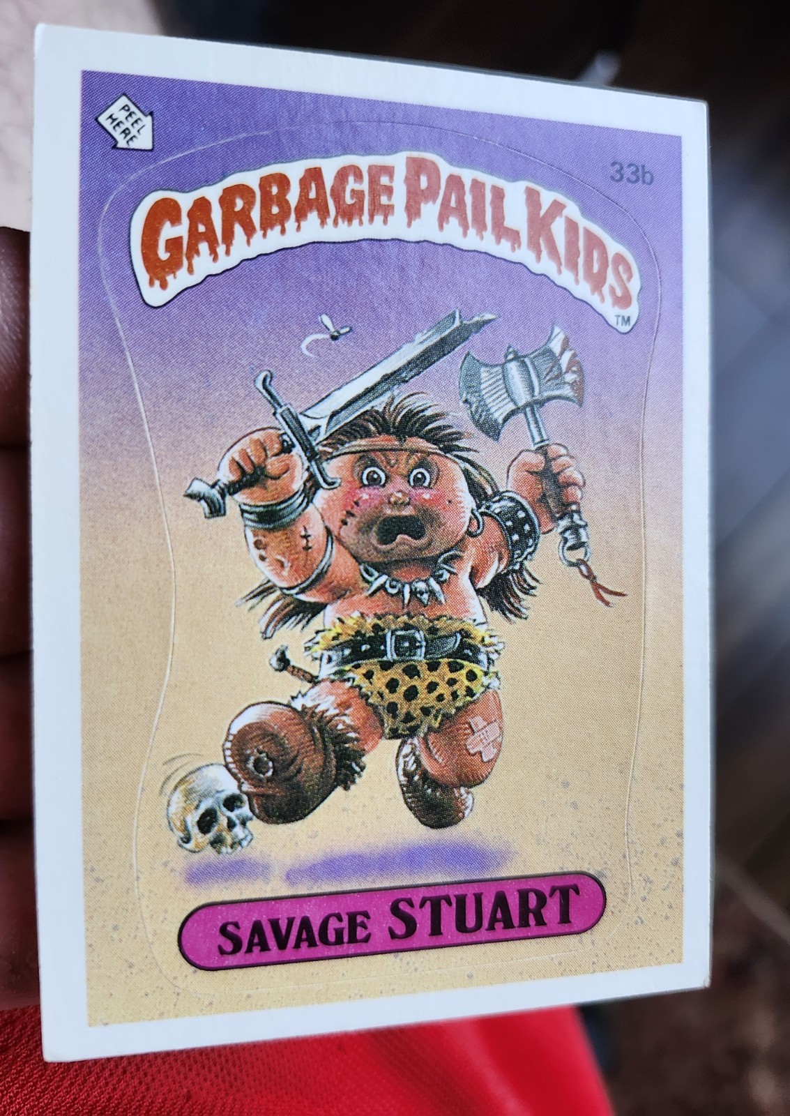 1985 Garbage Pail Kid Savage Stuart 33b (OS1) view 2
