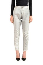 Just Cavalli Women's Coated Denim Gray Pants US 26 IT 40