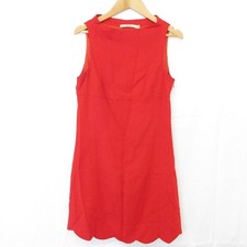 RED VALENTINO Scalloped Hem Sleeveless Mini Dress One Piece 38 Red Women USED