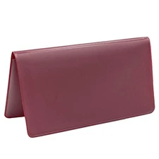 Burgundy Vinyl Checkbook Cover, Top Tear Personal Vinyl Checkbook Cover Red