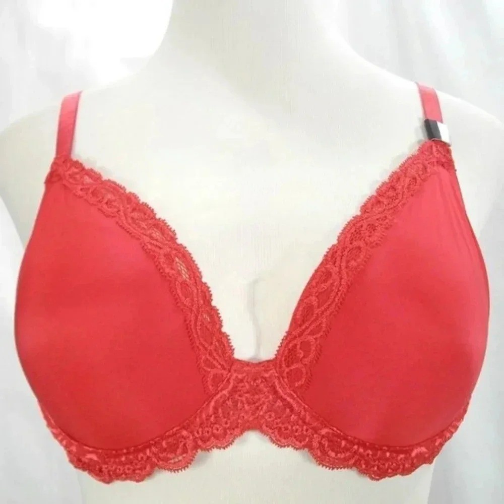36DD Paramour Vivien Plunge Contour UW Bra Tango Red NWT