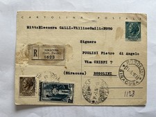 ENTIRE POSTAL REPUBLIC SYRACUSE 20 LIRE RECOMMENDED KNOWN ROSOLINI 1955