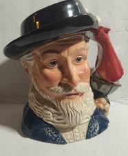 ROYAL DOULTON SIR WALTER RALEIGH D7169 BROCCA GRANDE TOBY 7,5" LTD ED 593/1000 USATA IN OTTIME CONDIZIONI
