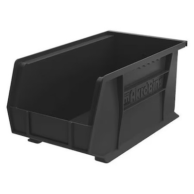 Akro-Mils 30240Black Hang & Stack Storage Bin, Plastic, Black, 7 In H, 8 1/4 In