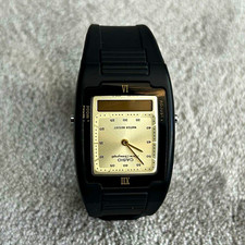 Casio AQ-47 Analogue/Digital Alarm Chronograph Water Resistant Black Resin