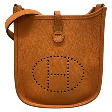 HERMES Evelyne TPM Orange Veau Epsom Square H Shoulder Bag