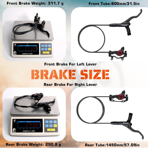 MTB Hydraulic Disc Brakes, Mountain Bike Left Front 800mm Right Rear 1450mm H... - Picture 7 of 7