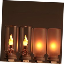 4PCS Mini USB Car Atmosphere Lights, Transparent Frosted Shell Candle-style