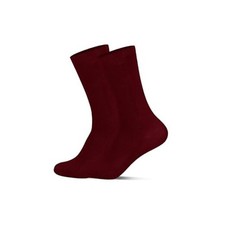 Mens Bamboo Rayon Dress Socks,Mid Calf,Moisture 10-13 Solid Burgundy