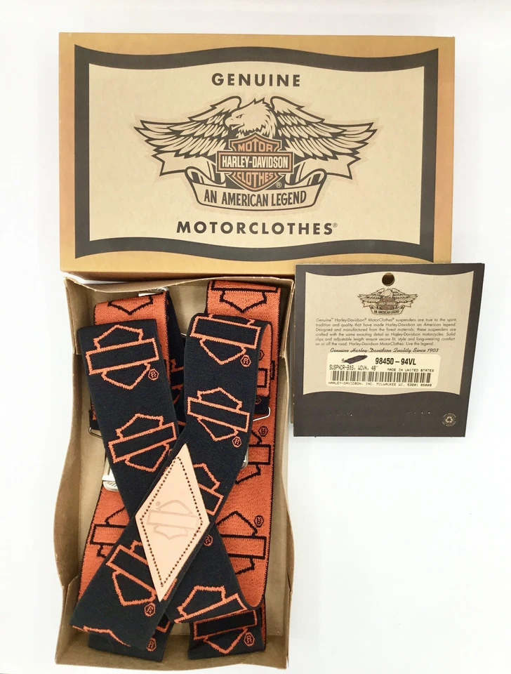 HALLAZGO RARO✴️NUEVO- Suspensores Tejidos Harley Davidson 48” Genuinos + Caja ORIGINAL-Tge V’tge Foto 2 de 4
