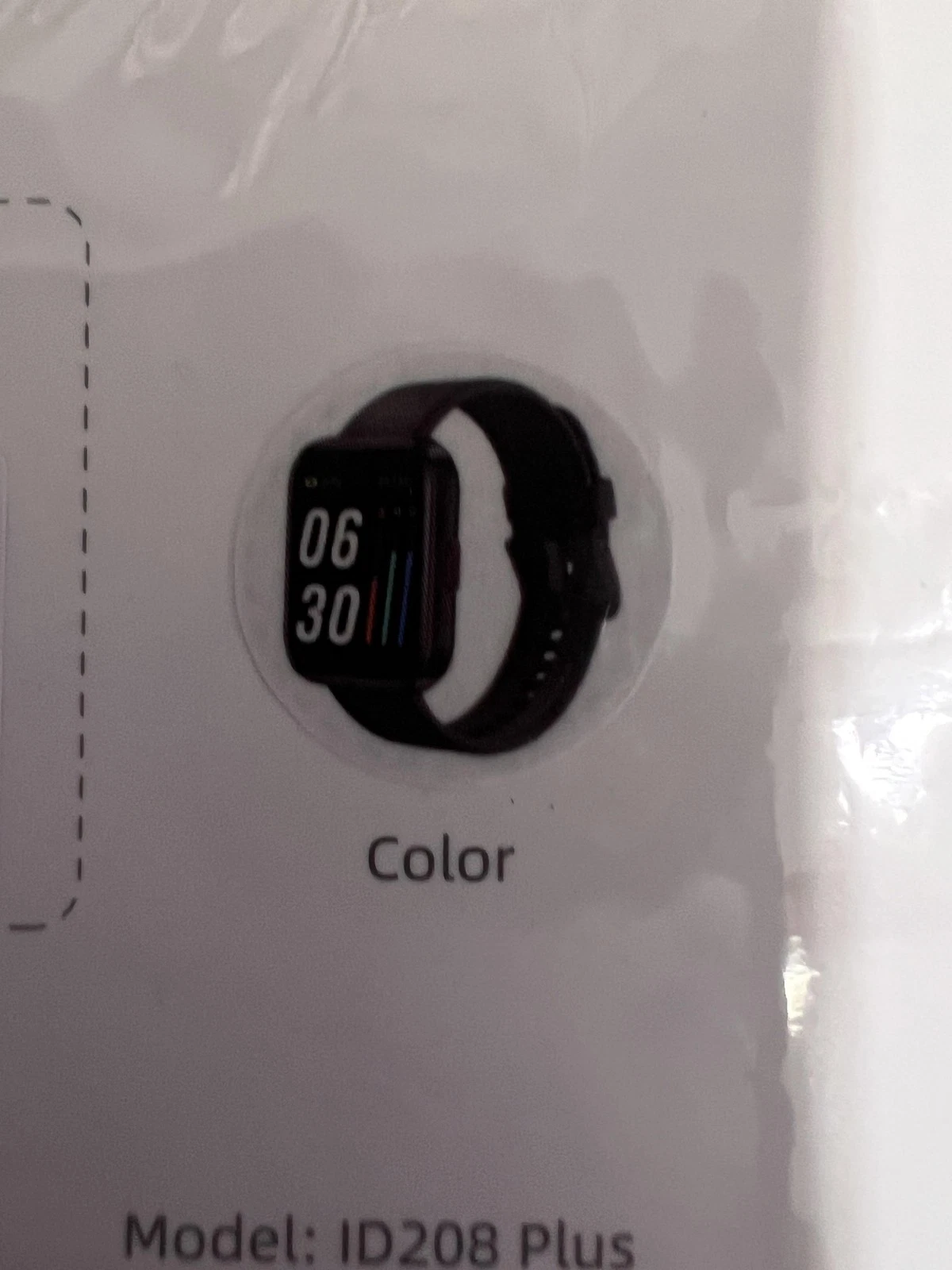 VeryFit ID208 Plus Smart Watch 44mm Black Silicone Band Android IOS New Tracker