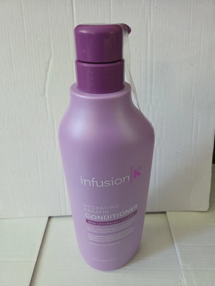 Infusion k Hidratación Acondicionador Cabello Complejo Queratina 27oz Restauración Cabello Dañado Foto 3 de 4