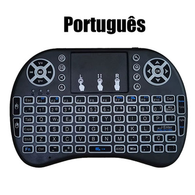 2.4G Air Mouse with Touchpad Keyboard I8 Arabic French Spanish Russian Backlit M