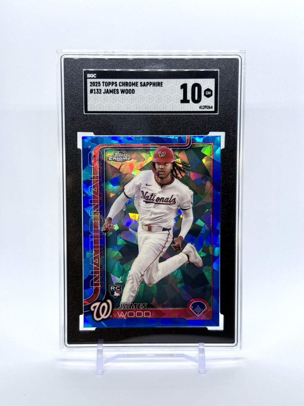 2025 Topps Chrome Sapphire #132 JAMES WOOD RC SGC 10 Nationals