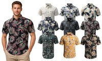 Mens Ex Quiksilver Short Sleeve Hawaiian Shirt Summer Holiday Beach Top S-XXL