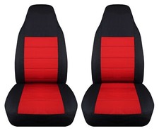 Truck Seat Covers Fits 2004-2012 Chevy Colorado Bucket Seats Black Red Velvet