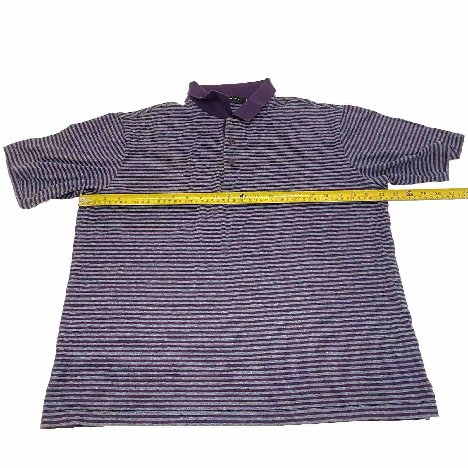 Bugatchi Performance Tech Purple Gray Stripe Polo… - image 9