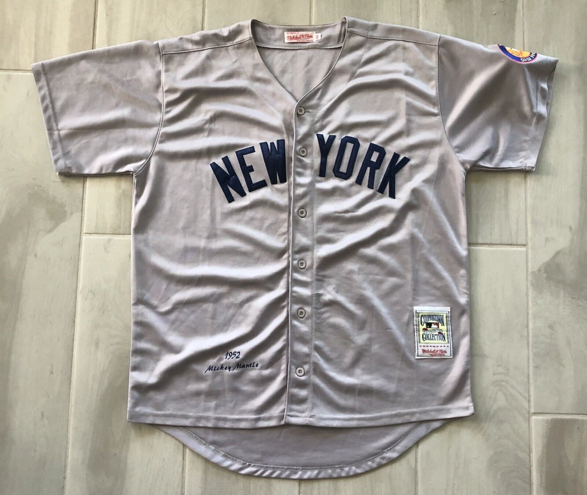 MICKEY MANTLE MITCHELL & NESS 1952 COOPERSTOWN COLLECTION AWAY