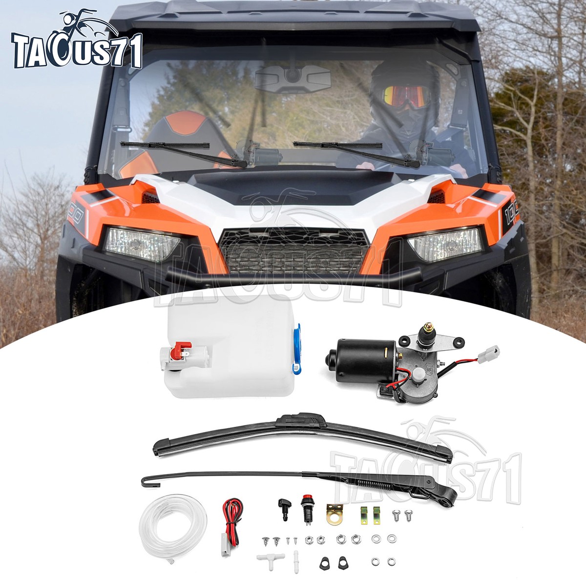 【Abe Yuta】 UTV 12V Electric Windshield Wiper Motor Kit for Kawasaki