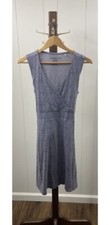 Toad & Co Blue Patterned Sleeveless Faux Wrap Dress Women's Medium