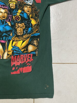 Vintage Marvel Shirt Comic X-Men 1994 Tshirt Green Wolverine Fits