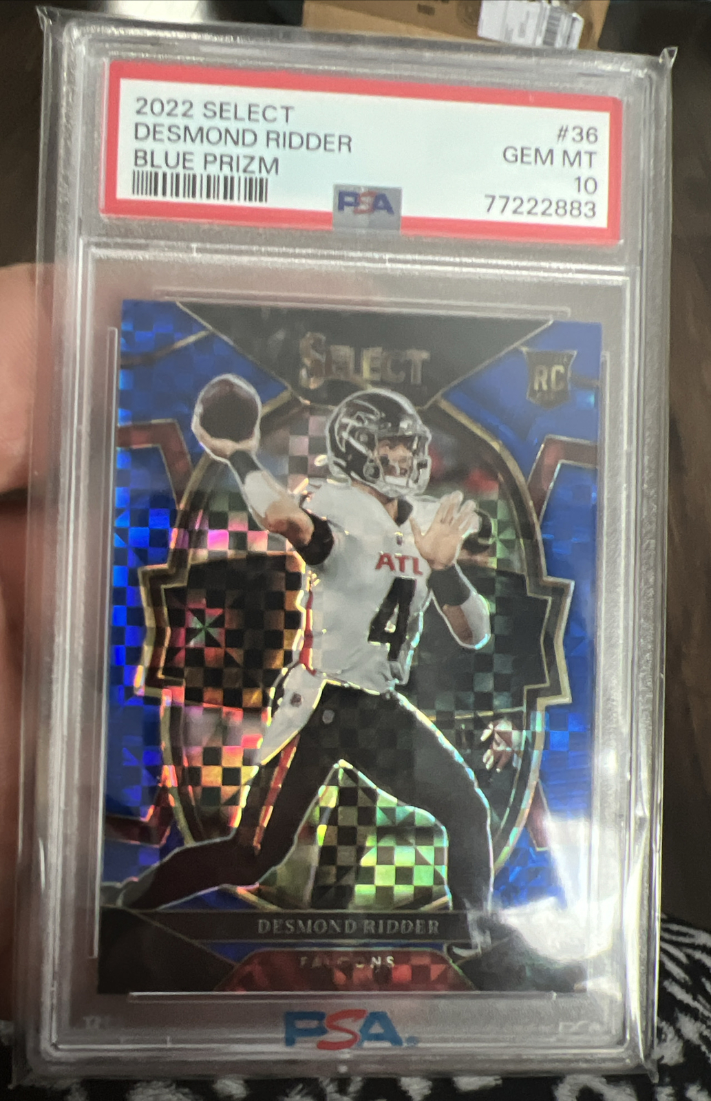 2022 Select Desmond Ridder Concourse Blue Prizm Rookie RC /199 Falcons PSA 10