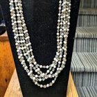 Vendome Six Strand Faceted Milk Glass & Crystal Necklace Stunning 149 Grams
