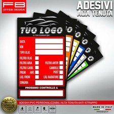 Etichette Adesivi Tagliando AUTO PVC Resistenti Cambio Olio PERSONALIZZABILI