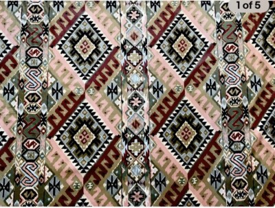 Francis Price Fabric Vintage  Pescara  Pink& Brown Diamond Abstract 138cm X 1 M
