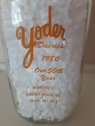 VTG. YODER DAIRES 1QT. BOTTLE 50TH ANNIVERSARY BOTTLE W/GRAPEFRUIT CAP (RARE) - Picture 2 of 9