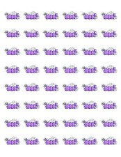 48 HALLOWEEN PURPLE BOO GHOST ENVELOPE SEALS LABELS STICKERS 1.2" ROUND