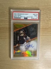 2021 Bowman's Best Joey Bart Best of 2021 Autographs Gold Refractor #B21JB PSA 9