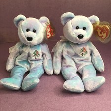 Lot of 2 Shanghai Chicago Ty Beanie Baby - ISSY the Bear (Four Seasons Hotel)