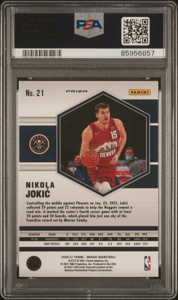 Nikola Jokic 2020 Mosaic Reactive Blue PSA 10 #21 POP 6 | eBay