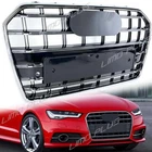 For AUDI A6 S6 C7 2016-2018 Chrome Front Bumper Grille Silver Grill