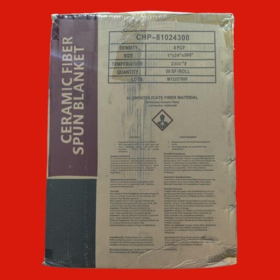Taofibre CHP-81024300 Ceramic Fiber Spun Blanket 1''x24''x300'' 50 SF/Roll