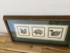 Vtg 80s Farm Animal Cross Stitch Framed Matted Cottagecore Country Rustic Folk — photo 8