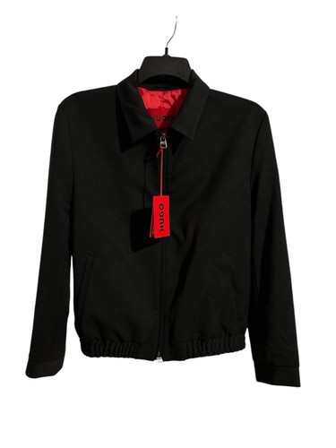 Hugo Boss HELLY Mens Super-Flex Wool Blend Bomber Jacket 38R Nordstrom $445 NWT - Picture 2 of 12