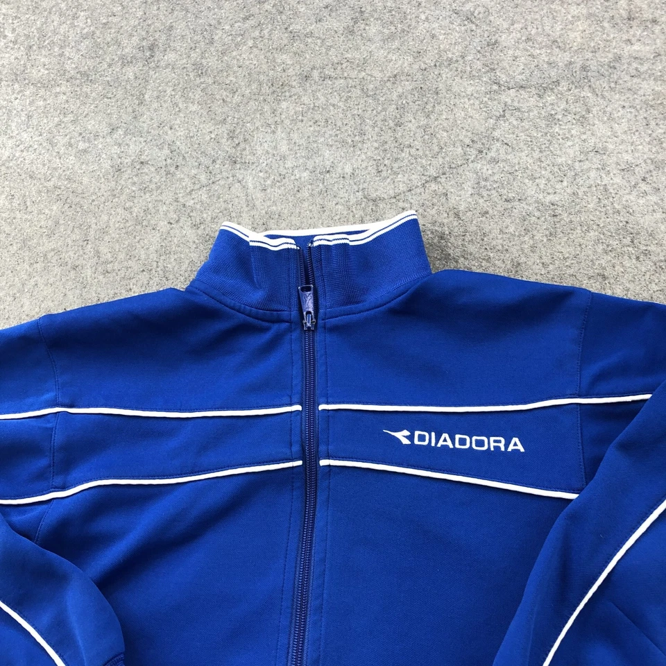 Куртка Diadora для мальчиков средняя синяя на молнии бомбардировщик футбол разминка молодежная - Изображение 4 из 4