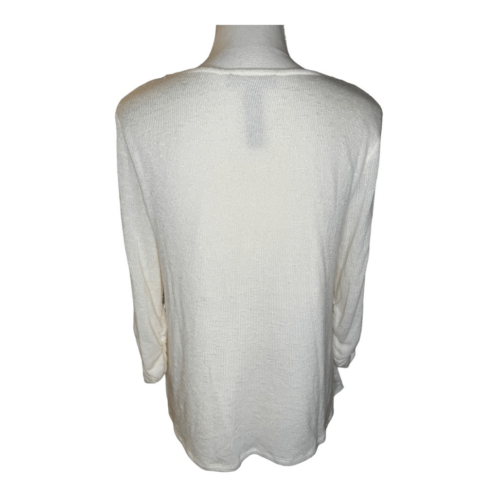 Style & Co. Petite Large Knit Sweater "Live, Love, Laugh, Happiness" View 3