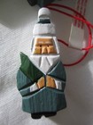  Hallmark 2" Wooden Old Fashion Santa Green Ornaments Lot of 5 Xmas trim a tree — photo 8