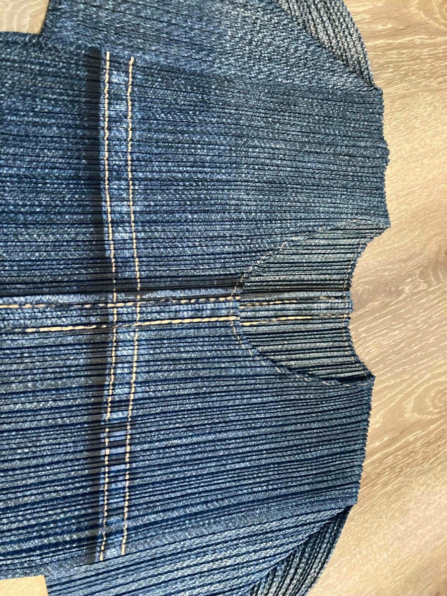 PLEATS PLEASE ISSEY MIYAKE Pleats Denim Print Short Sleeve PLEATS PLEASE ISSEY MIYAKE Pleats Denim Print Short Sleeve