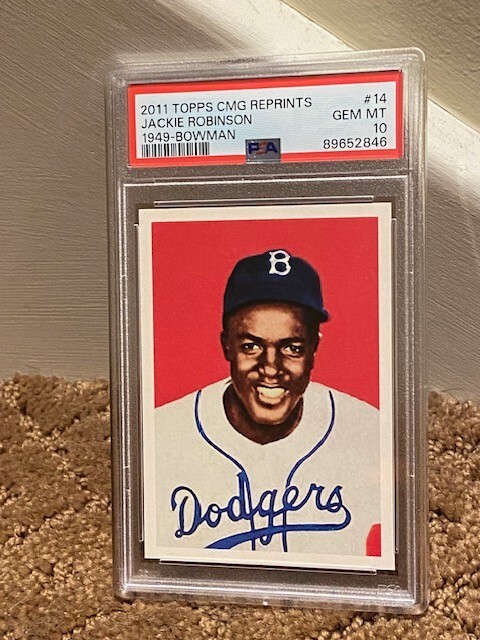 2011 Topps CMG 1949 Bowman Reprints Jackie Robinson PSA 10 #14 Card LOW ...