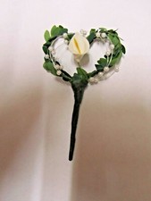  Anstecker für Hochzeit  Seidenblume  Cala /Perlen 1 Stück- weiss (35) St.  Neu 