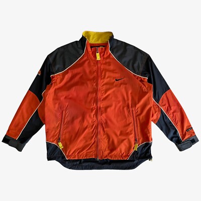 Vintage 90s Nike ACG Orange Utility Jacket With Back Foldable Pouch, Y2K Retro