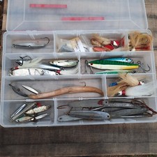 Saltwater Lures,Big Jig Lot In Plano Case,Striper Lures,Diamond Jigs