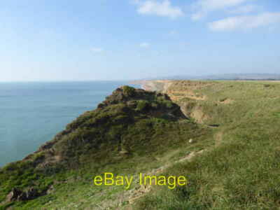 Photo 6x4 Outcrop with bushes on cliff top above Chale Bay  c2015