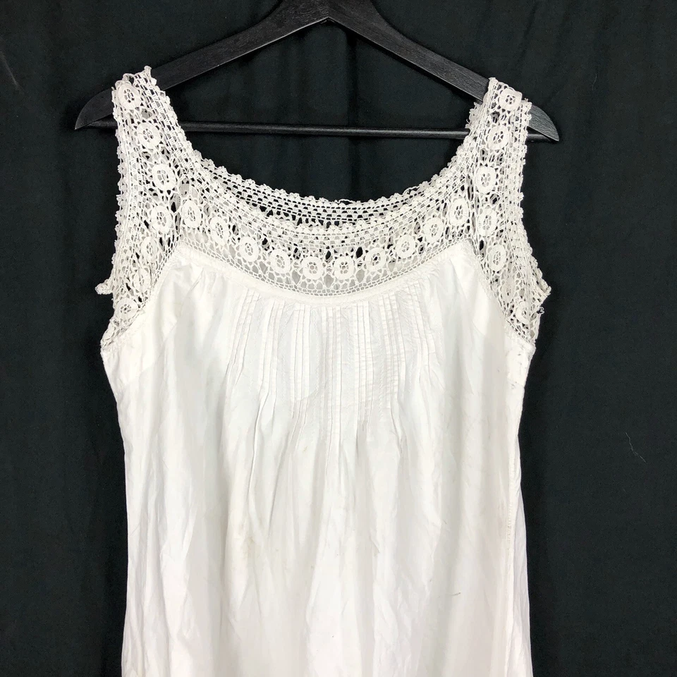 1900 French Ladies Hand Sewn Lace Nightgown Undergarment - Image 2 of 4