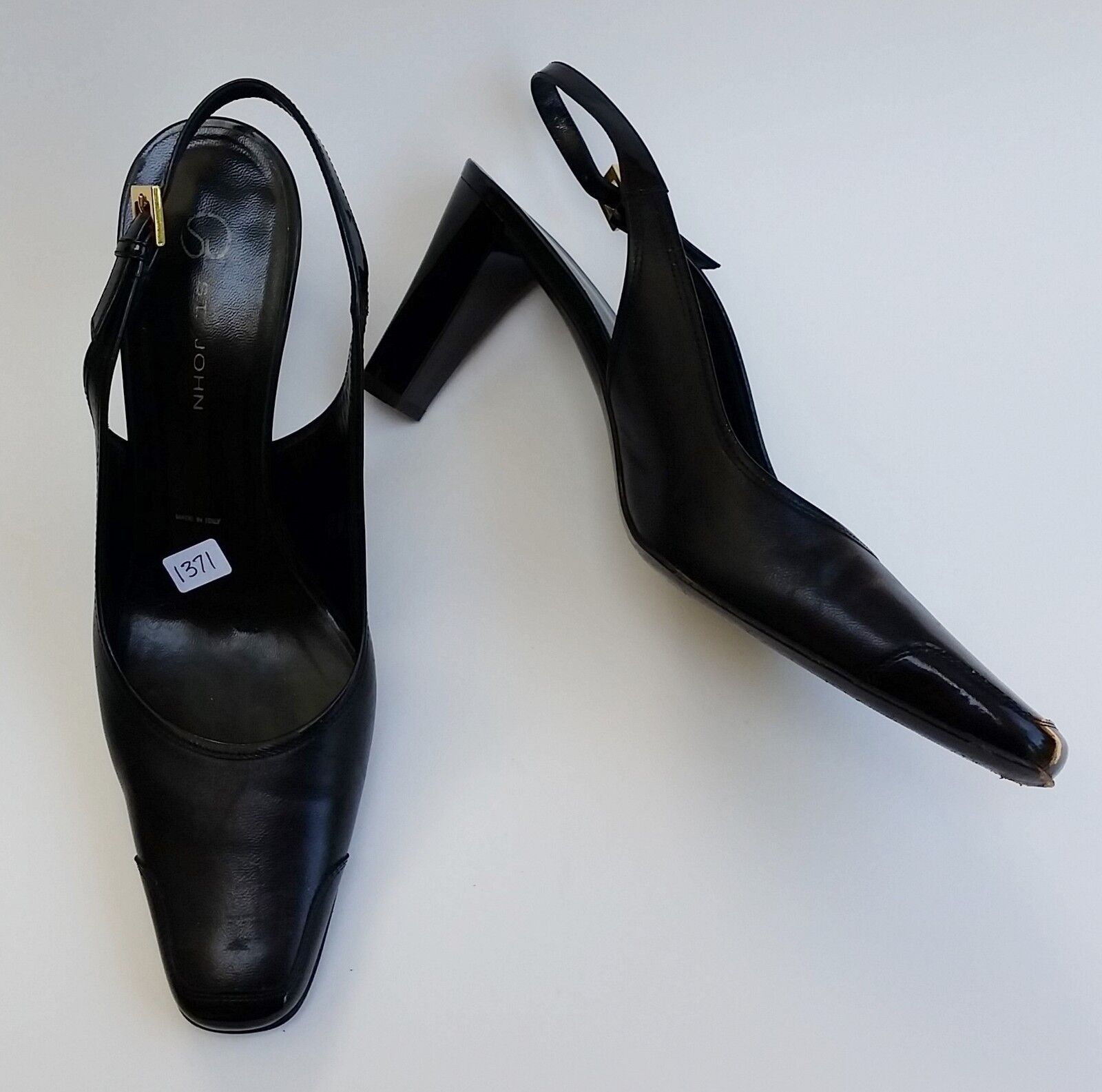St John Womens Shoes Heels Black 8.5 Max 42% OFF Size Slingbacks Pumps Italy San Jose Mall