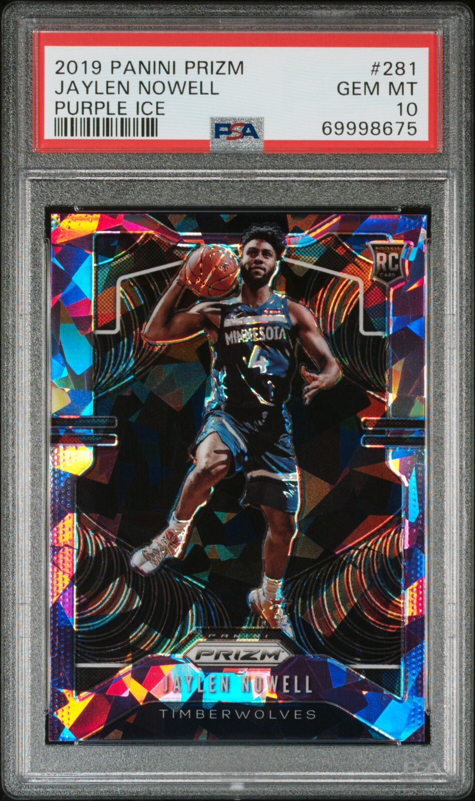 2019 Panini Prizm JAYLEN NOWELL #281 PSA 10 Gem Mint Rookie RC Purple Ice /149